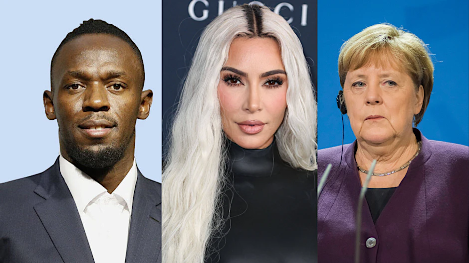 Usain Bolt, Kim Kardashian und Angela Merkel: Ihr Vermögen teilten sie ungern.&nbsp;