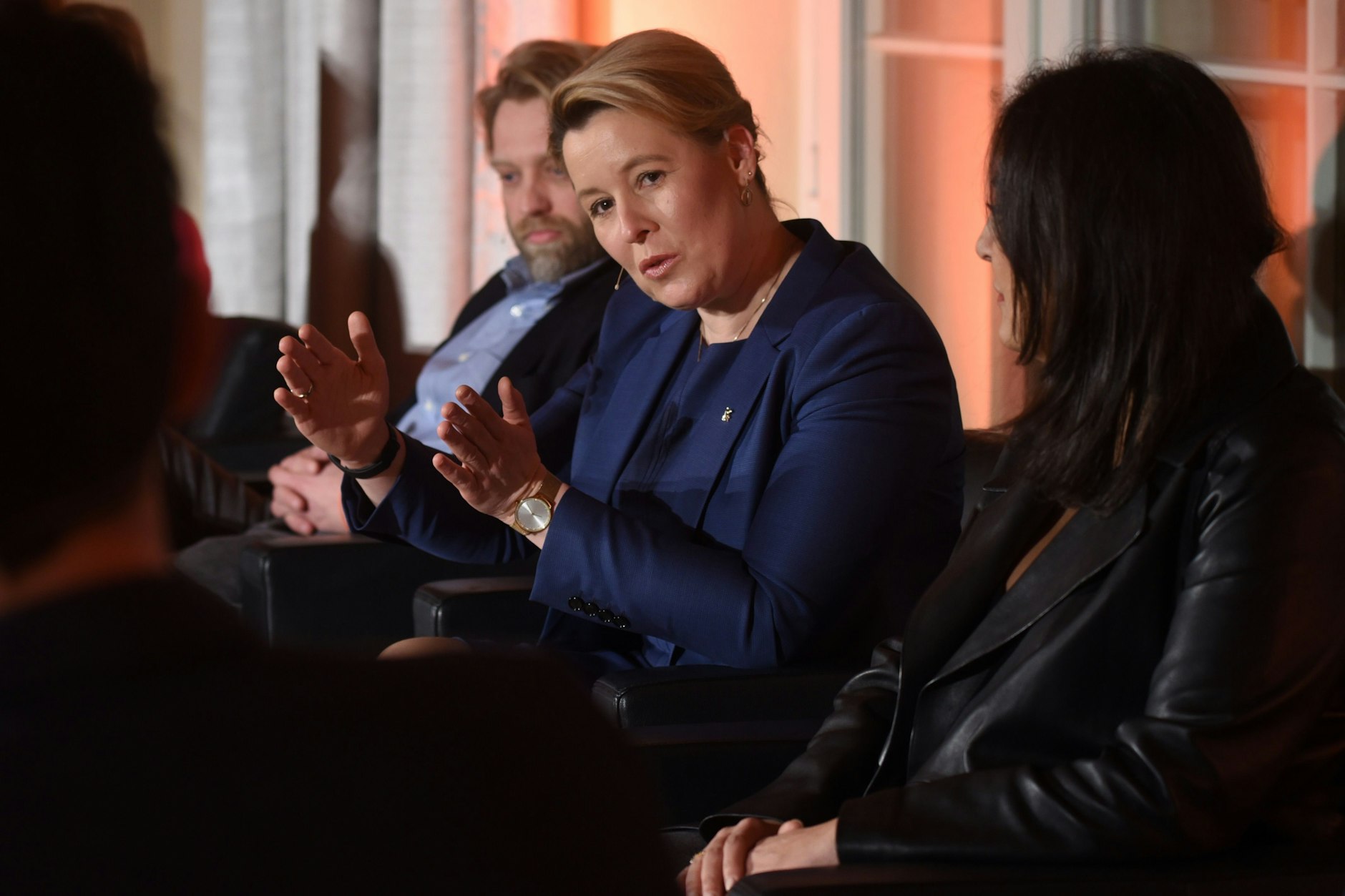 Franziska Giffey (SPD) spricht bei der Veranstaltung „In welcher Stadt wollen wir leben?“.