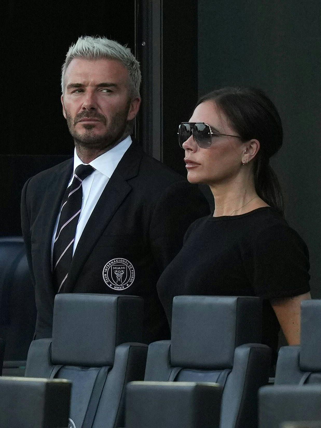 Fußball-Legende David Beckham mit seiner Frau, der Designerin Victoria Beckham.