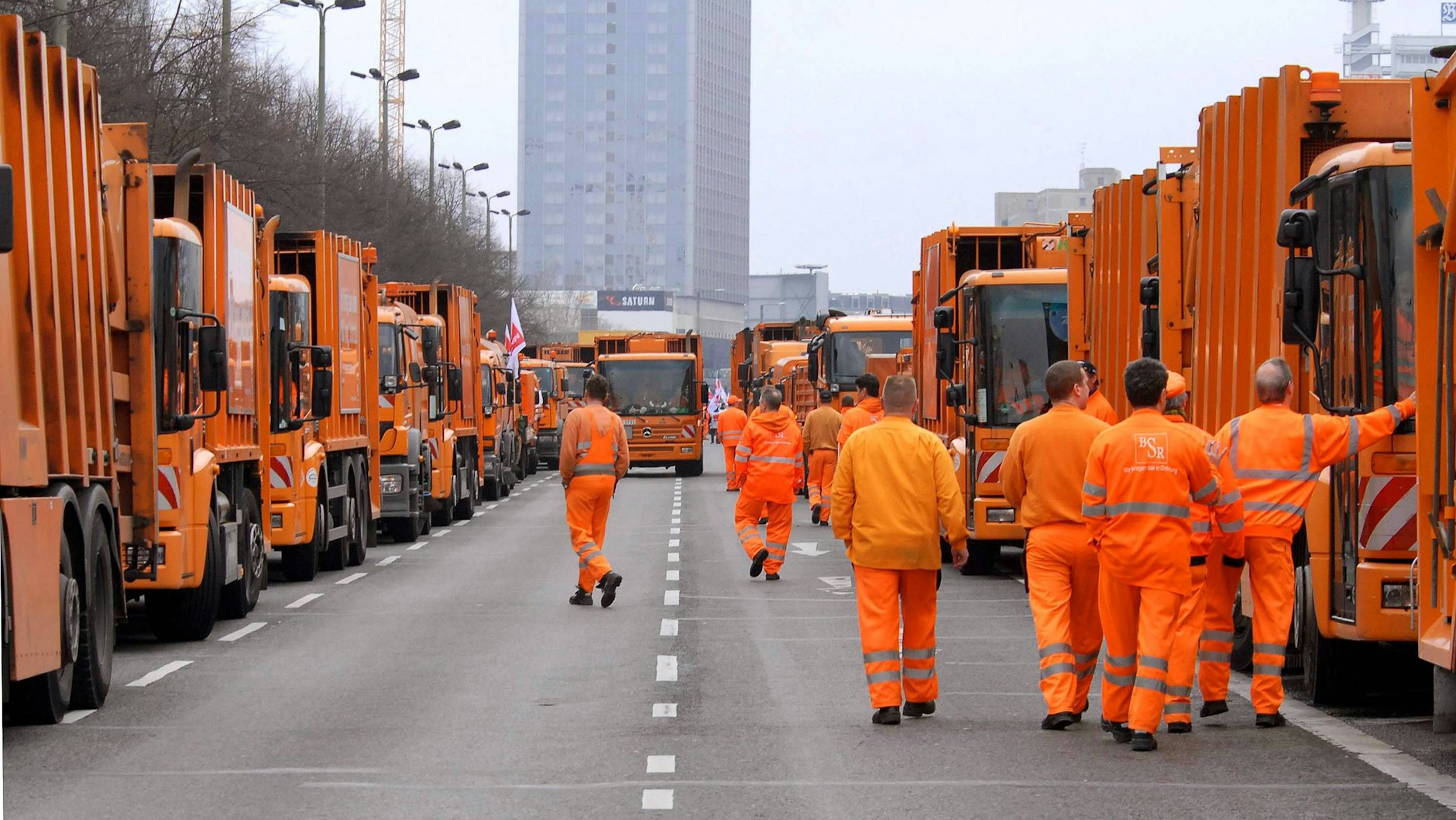Die Mitarbeiter der Stadtreinigung waren bei Warnstreiks fast immer dabei.