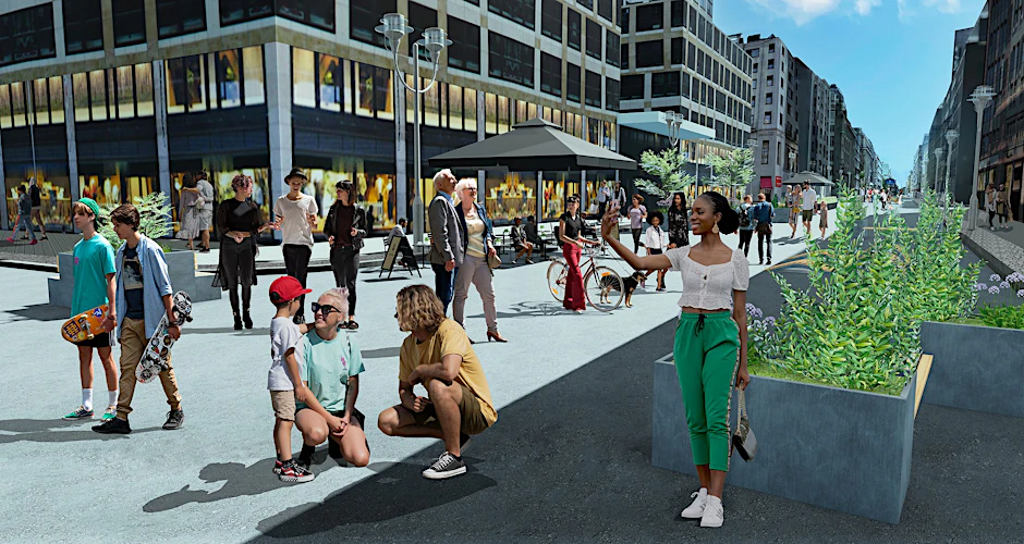 Blick in die Zukunft: So könnte der gesperrte Abschnitt der Friedrichstraße künftig aussehen.