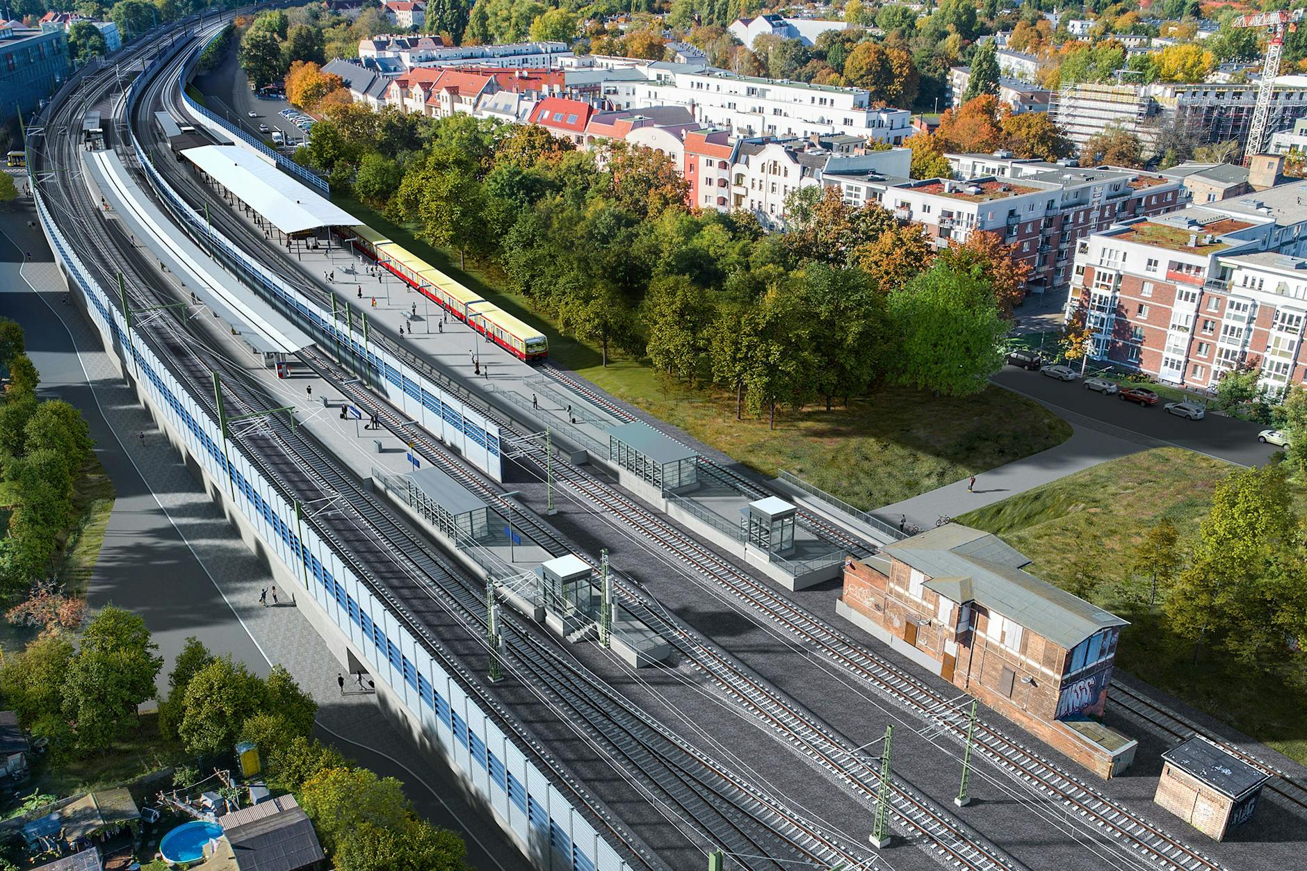 So soll der Bahnhof Köpenick nach dem Umbau aussehen. Links erstreckt sich der neue Regionalbahnsteig.