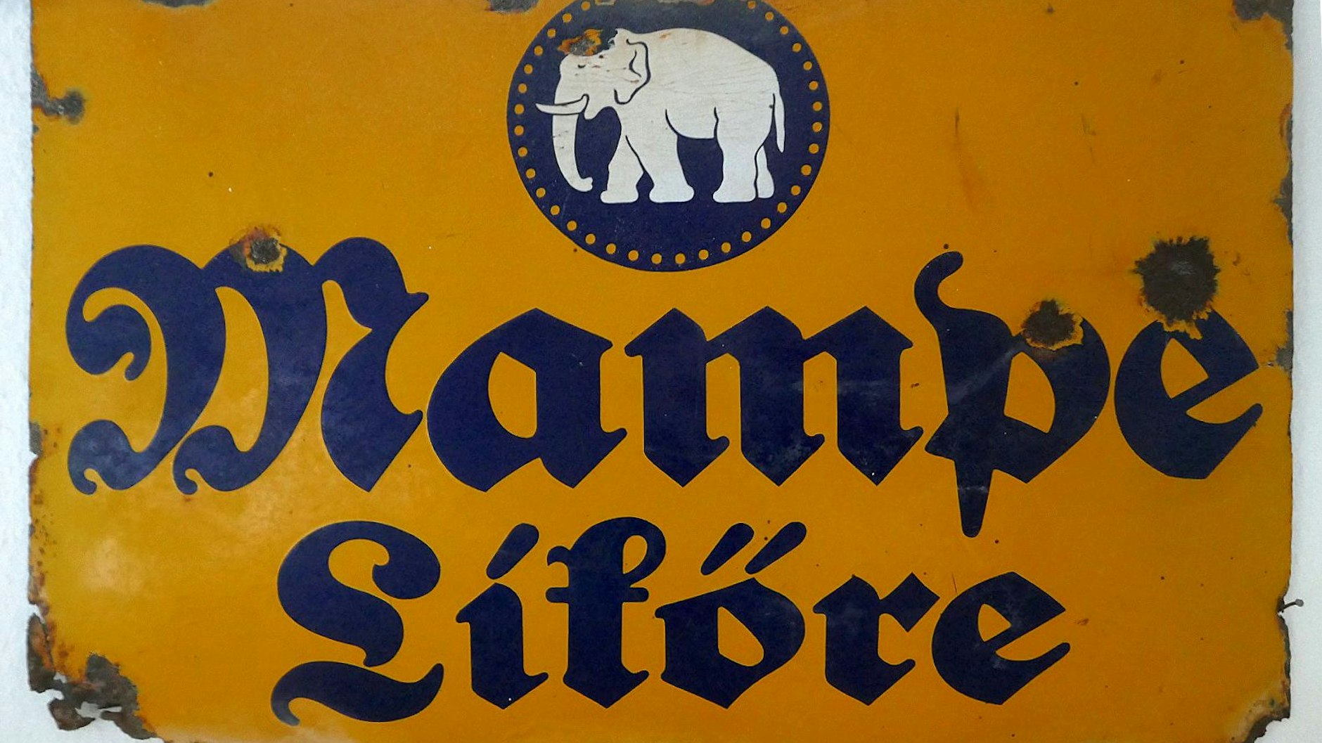 Emaille-Werbeschild von 1925.&nbsp;