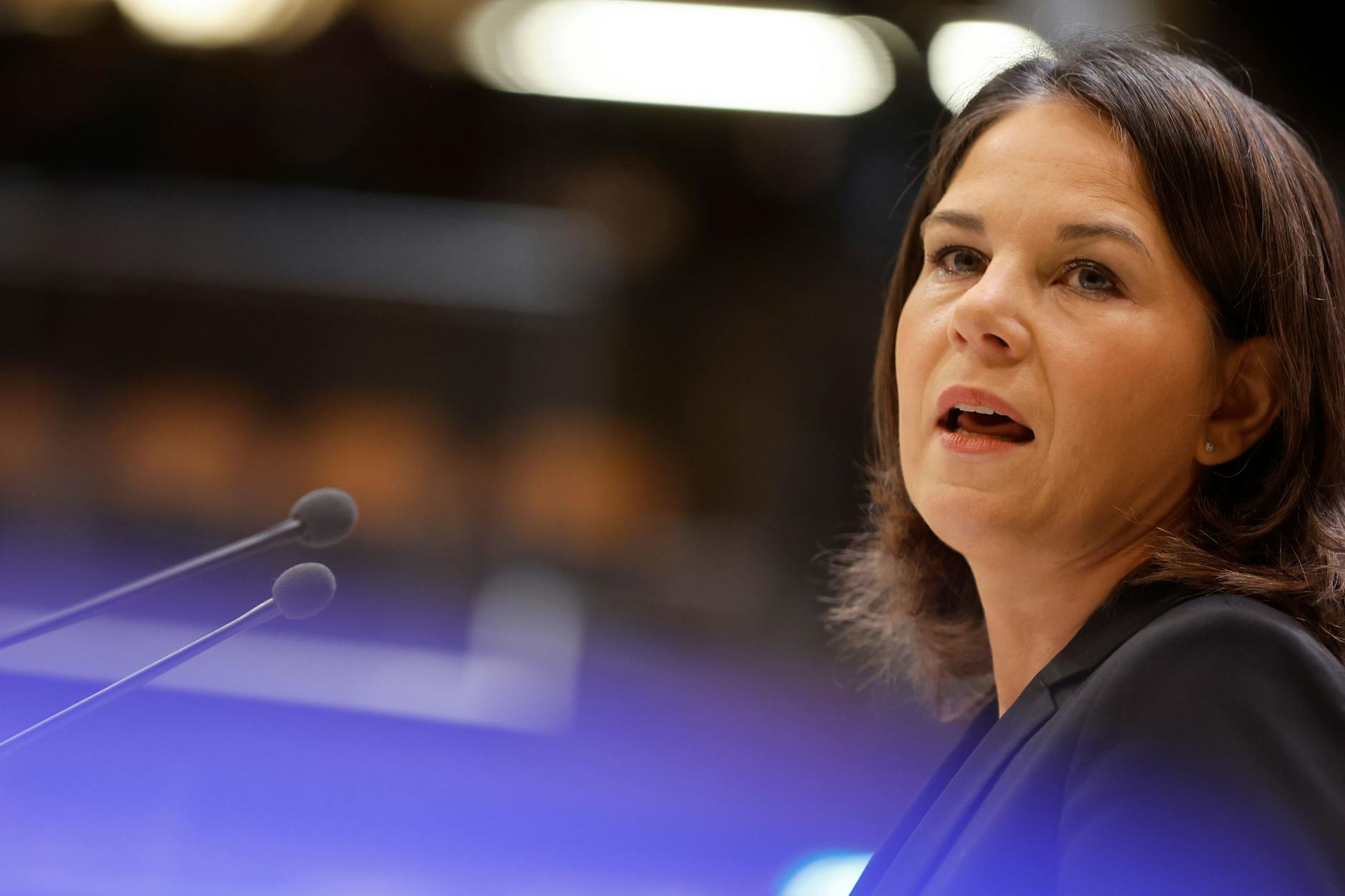 Außenministerin Annalena Baerbock im Europarat am Dienstag in Straßburg.