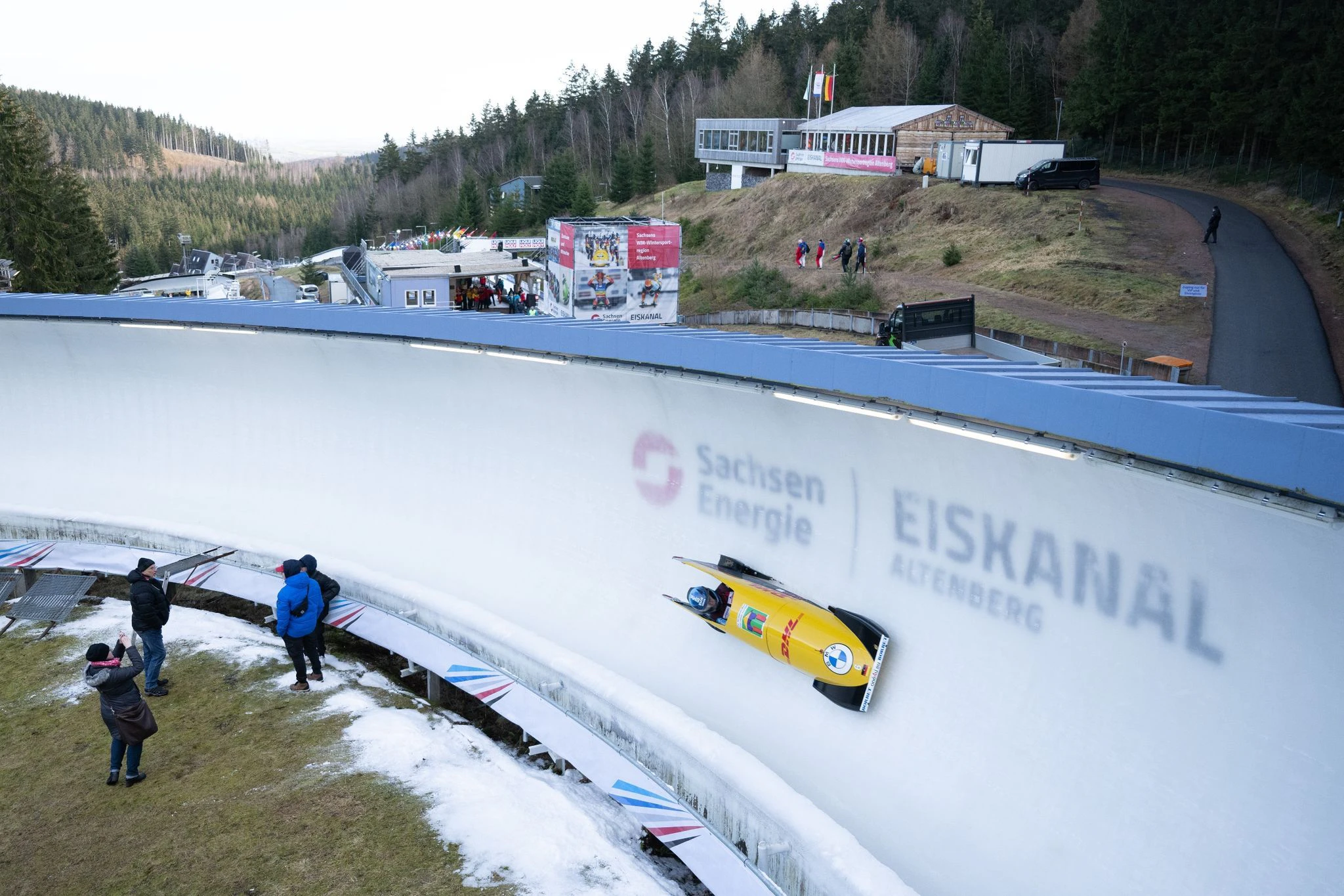 Laura Nolte auf der Bahn in Altenberg.  