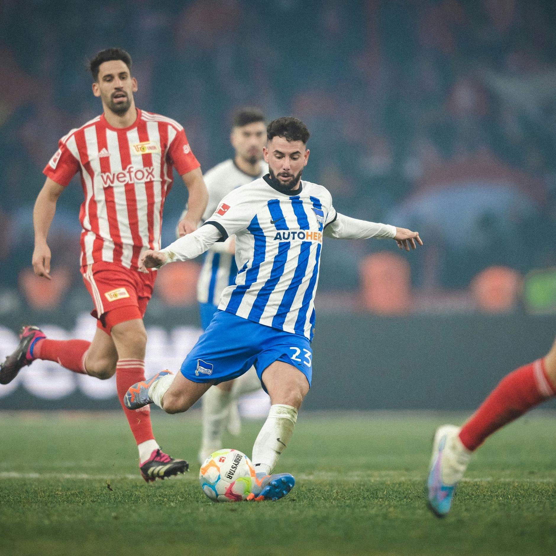 Herthas Marco Richter mühte sich. Aber auch ihm gelang kein Tor im Derby gegen Union.