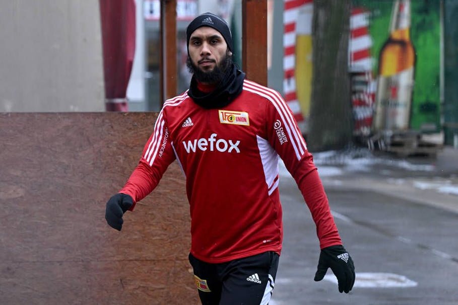 Nach dem Derby ist vor dem DFB-Pokal-Achtelfinale: Unions Winterzugang Aissa Laidouni beim Sonntagstraining in Köpenick.