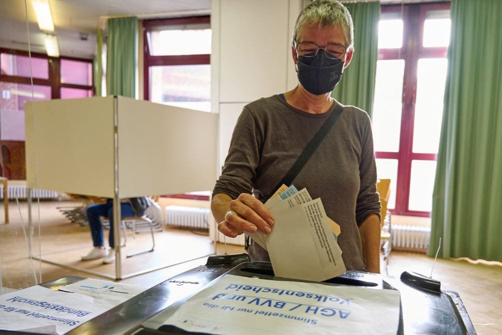 Stimmabgabe zur Berliner Abgeordnetenhauswahl im September 2021