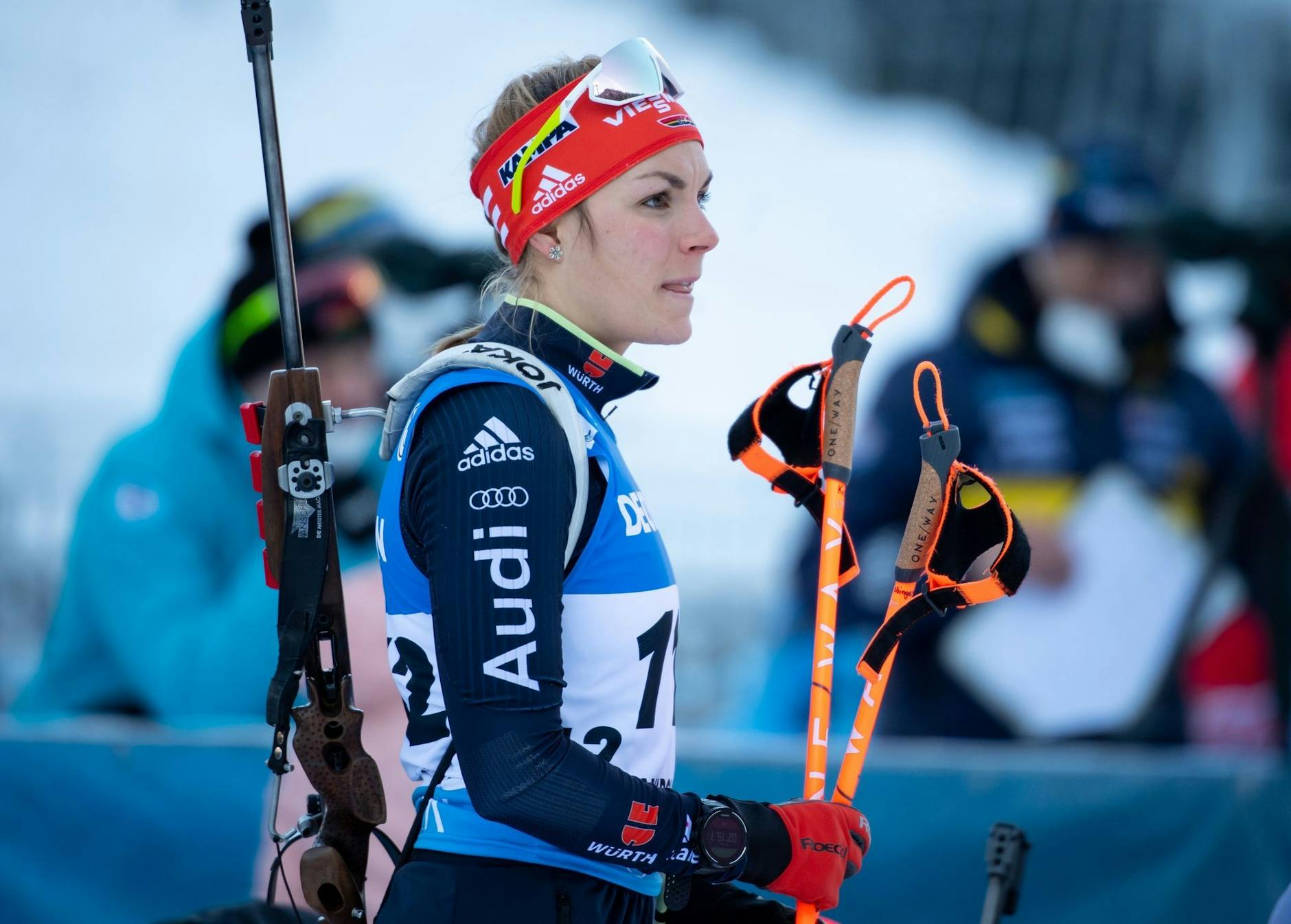 ARCHIV - Ist bei der Biathlon-WM dabei: Hanna Kebinger.