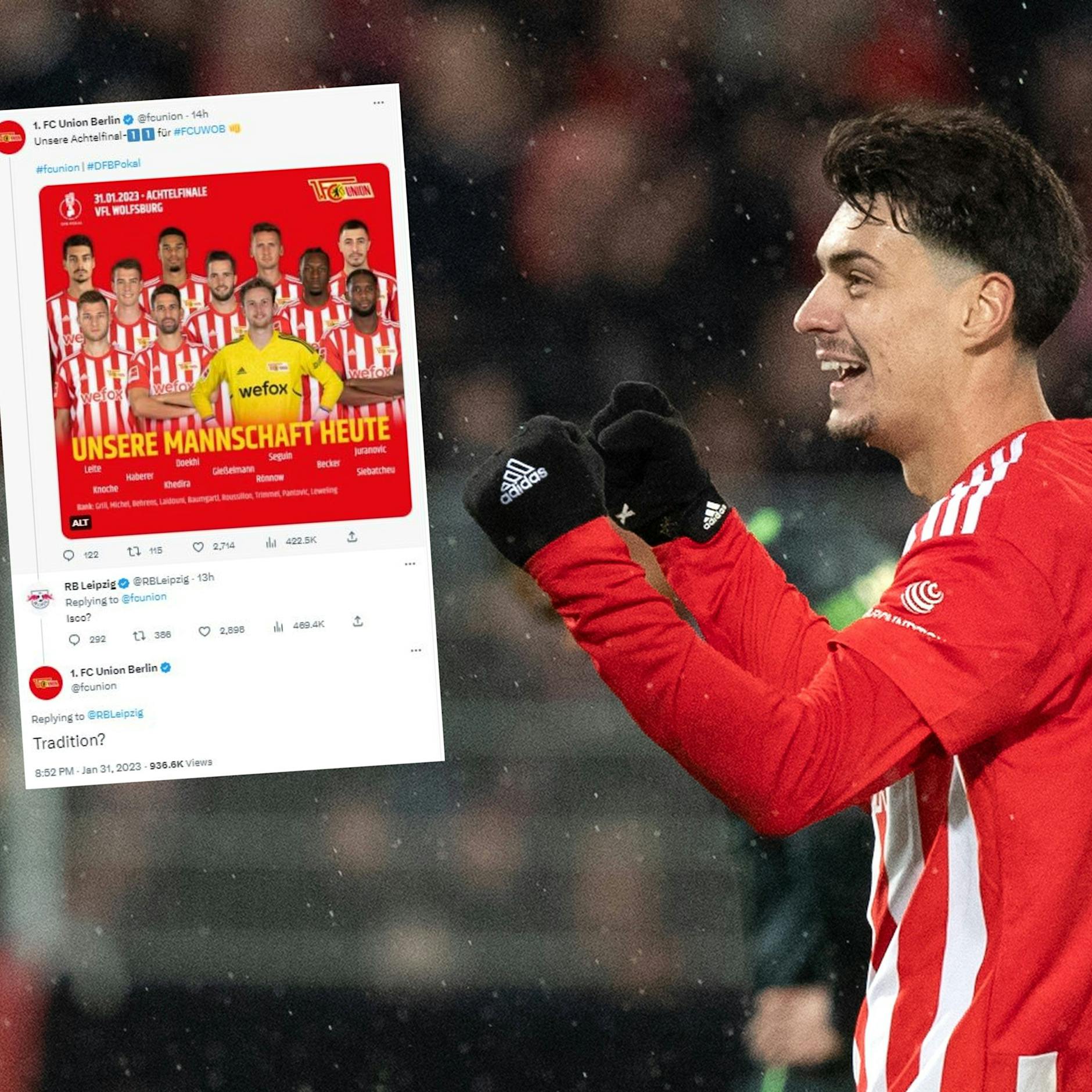 1:0 für den 1. FC Union: Eiserne kontern fiese Isco-Stichelei von RB Leipzig