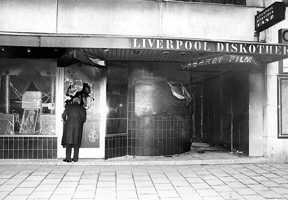 Der Tatort des von der rechtsextremen Gruppe Ludwig im Januar 1984 verübten Anschlags auf das Tanzlokal Liverpool in der Münchner Schillerstraße. Die im Keller befindliche Tanzbar brannte komplett aus.