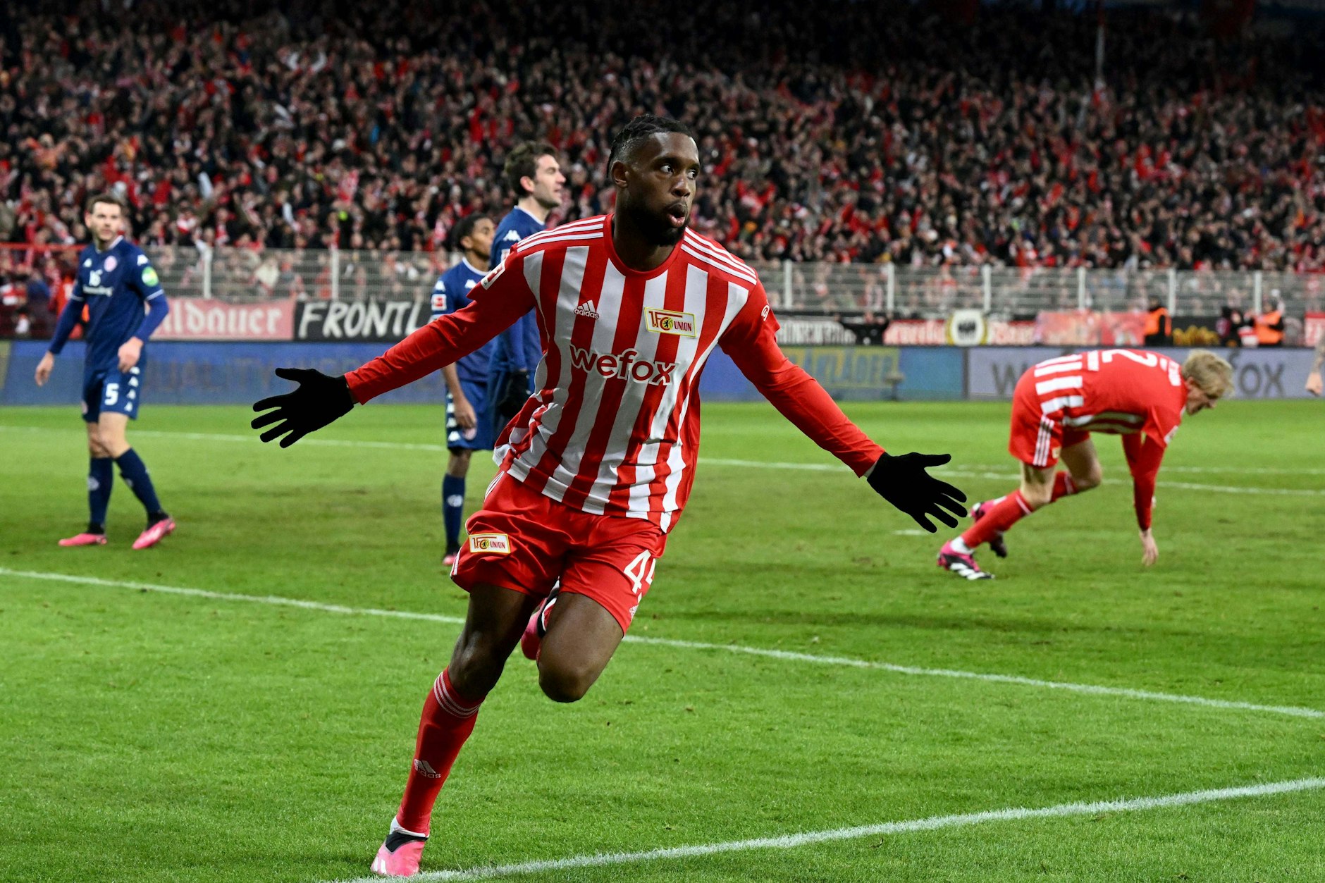 Jordan Siebatcheu (26) traf für den 1. FC Union zum 2:1 gegen Mainz und beendete seine Torflaute.