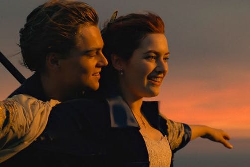 Cameron glaubte nicht an sie: Leonardo DiCaprio als Jack und Kate Winslet als Rose in einer Szene aus „Titanic“.