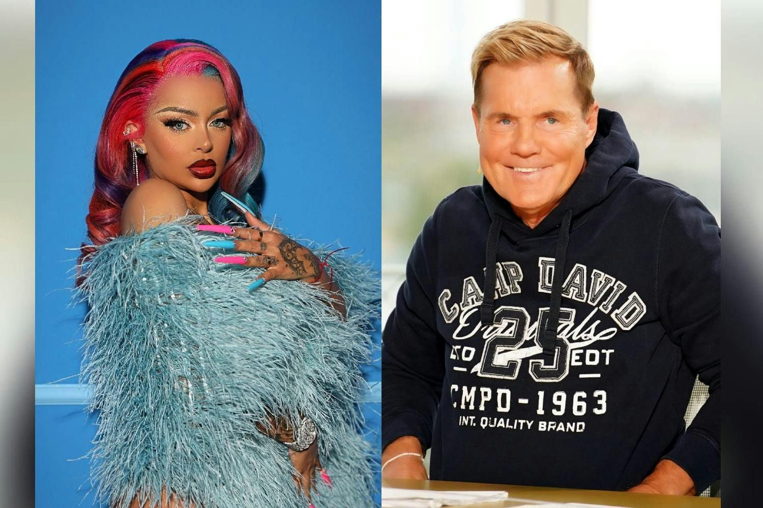 Dieter Bohlen und Katja Krasavice sitzen zusammen in der Jury von DSDS.