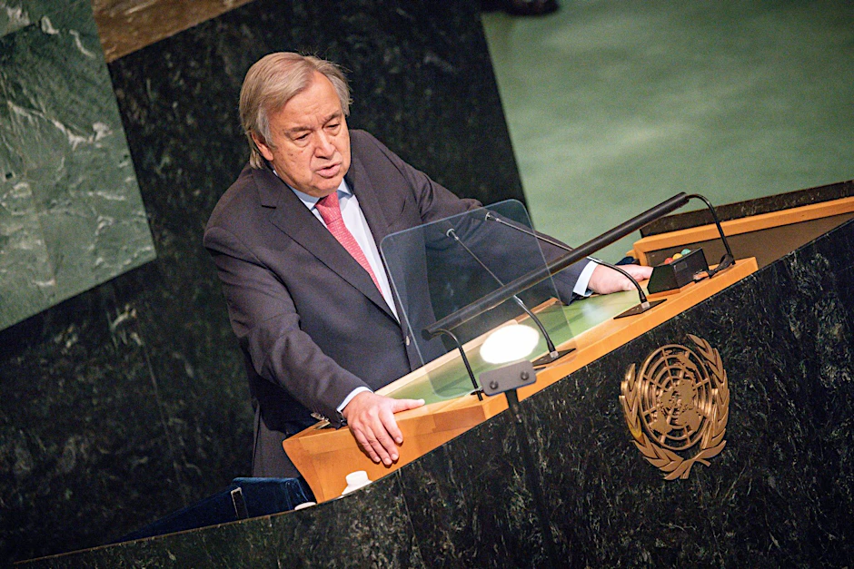 UN-Generalsekretär António Guterres vor der Vollversammlung in New York (Archivfoto).&nbsp;