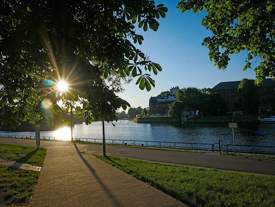 Berlin Spandau; Altstadt, Lindenufer; hier fließen Havel und Spree zusammen