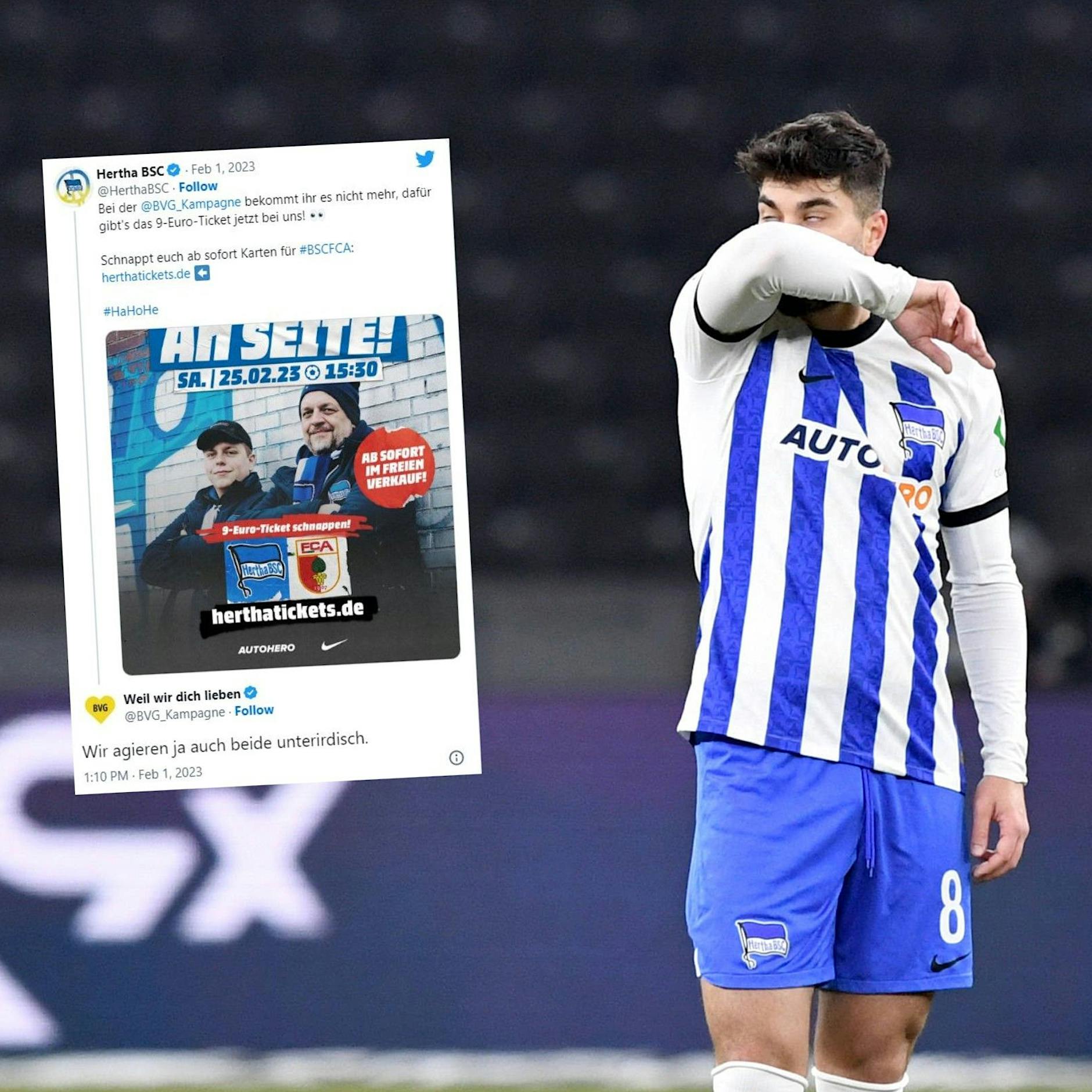 Wegen 9-Euro-Ticket: BVG macht sich über Hertha BSC lustig!