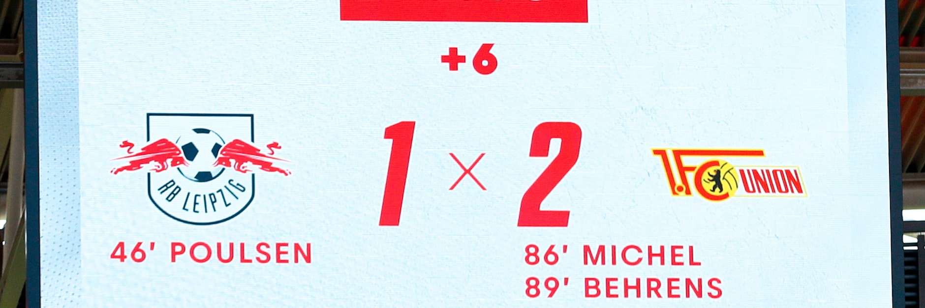 Endstand beim letzten Aufeinandertreffen in Leipzig! Der vierte Ligasieg des 1. FC Union gegen die Roten Bullen in Folge.
