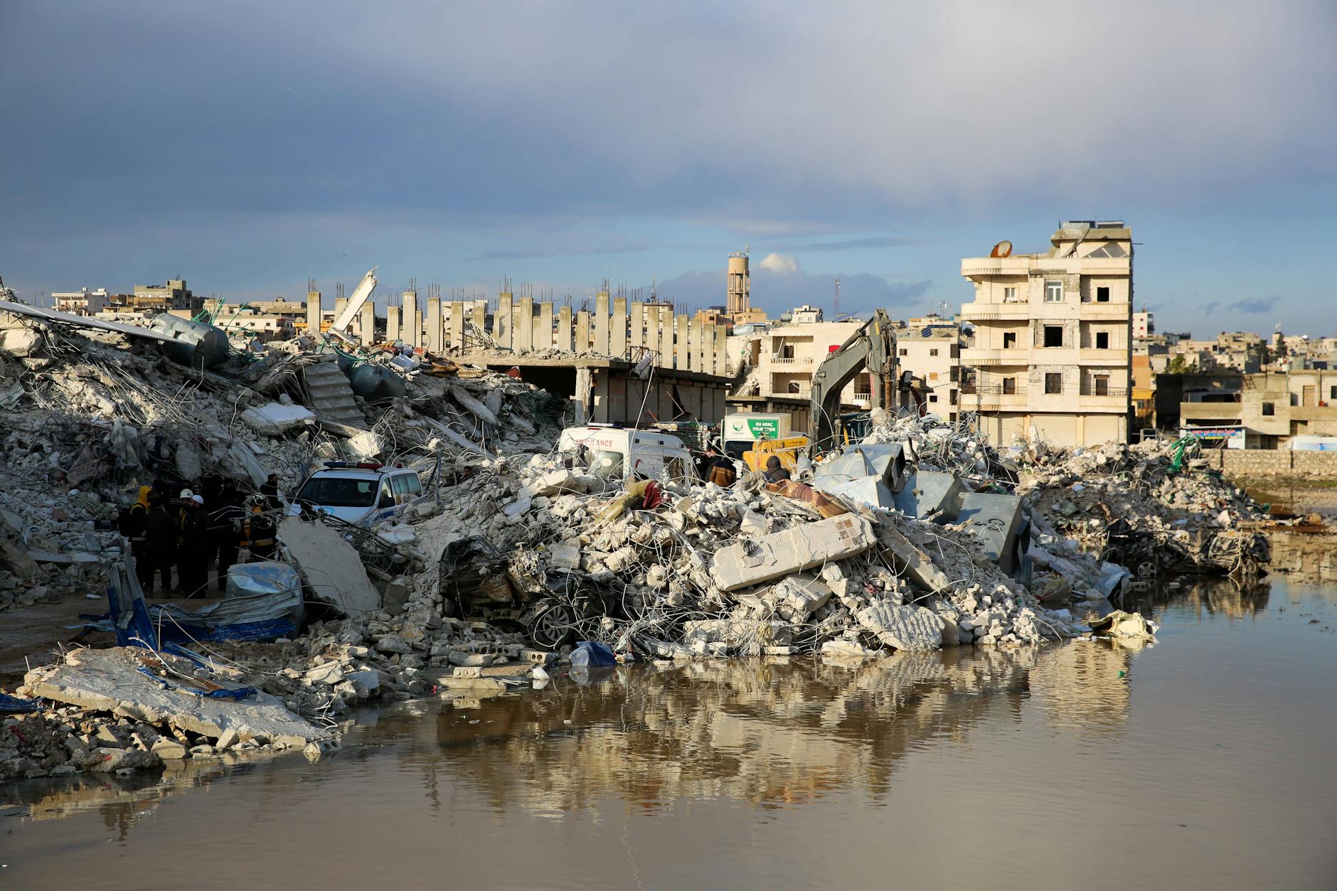 Die plattentektonischen Spannungen in der Erdbebenregion hatten sich lange aufgebaut. Zerstörungen in der syrischen Stadt Sarmada.