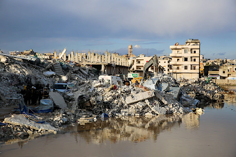 Die plattentektonischen Spannungen in der Erdbebenregion hatten sich lange aufgebaut. Zerstörungen in der syrischen Stadt Sarmada.