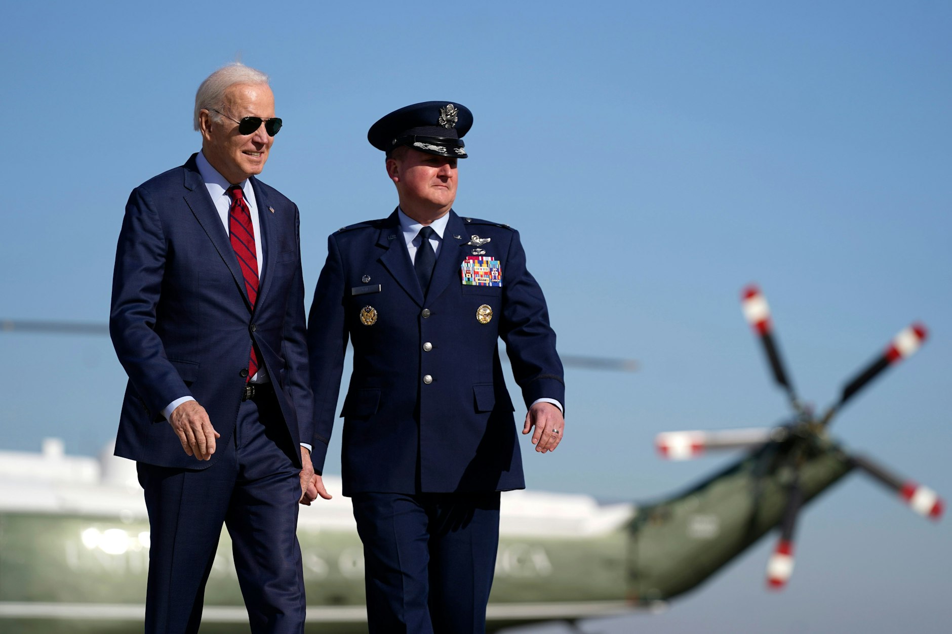 Andrews Air Force Base: Präsident Joe Biden ist am 8. Februar auf dem Weg zu Air Force One.