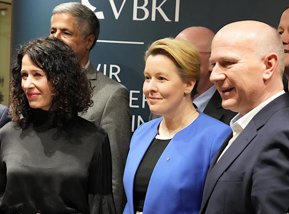 Die Spitzenkandidaten der Parteien. Franziska Giffey, Kai Wegner, Bettina Jarasch (l.).