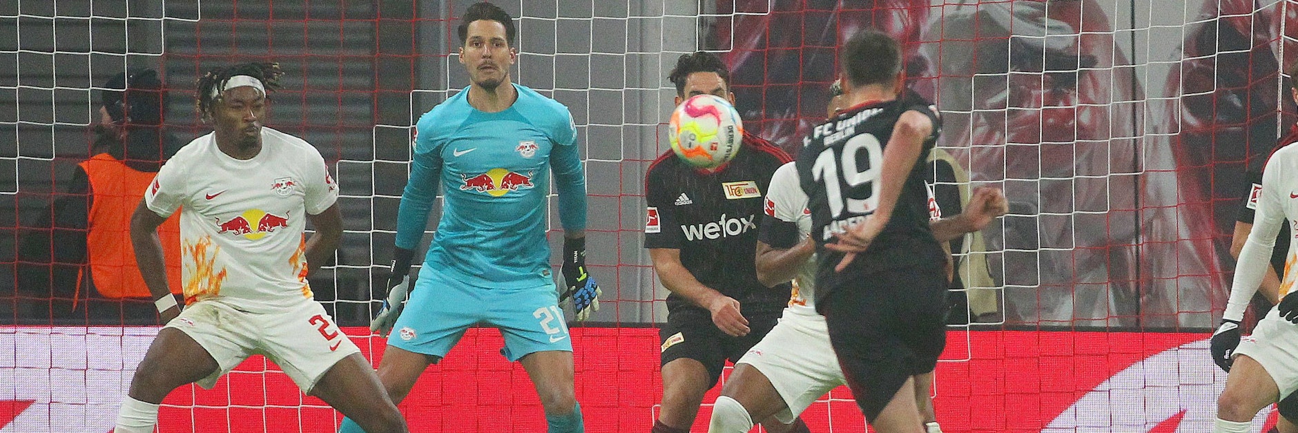 Janik Haberer erzielt das Tor zum 1:1-Ausgleich für den 1. FC Union bei RB Leipzig.