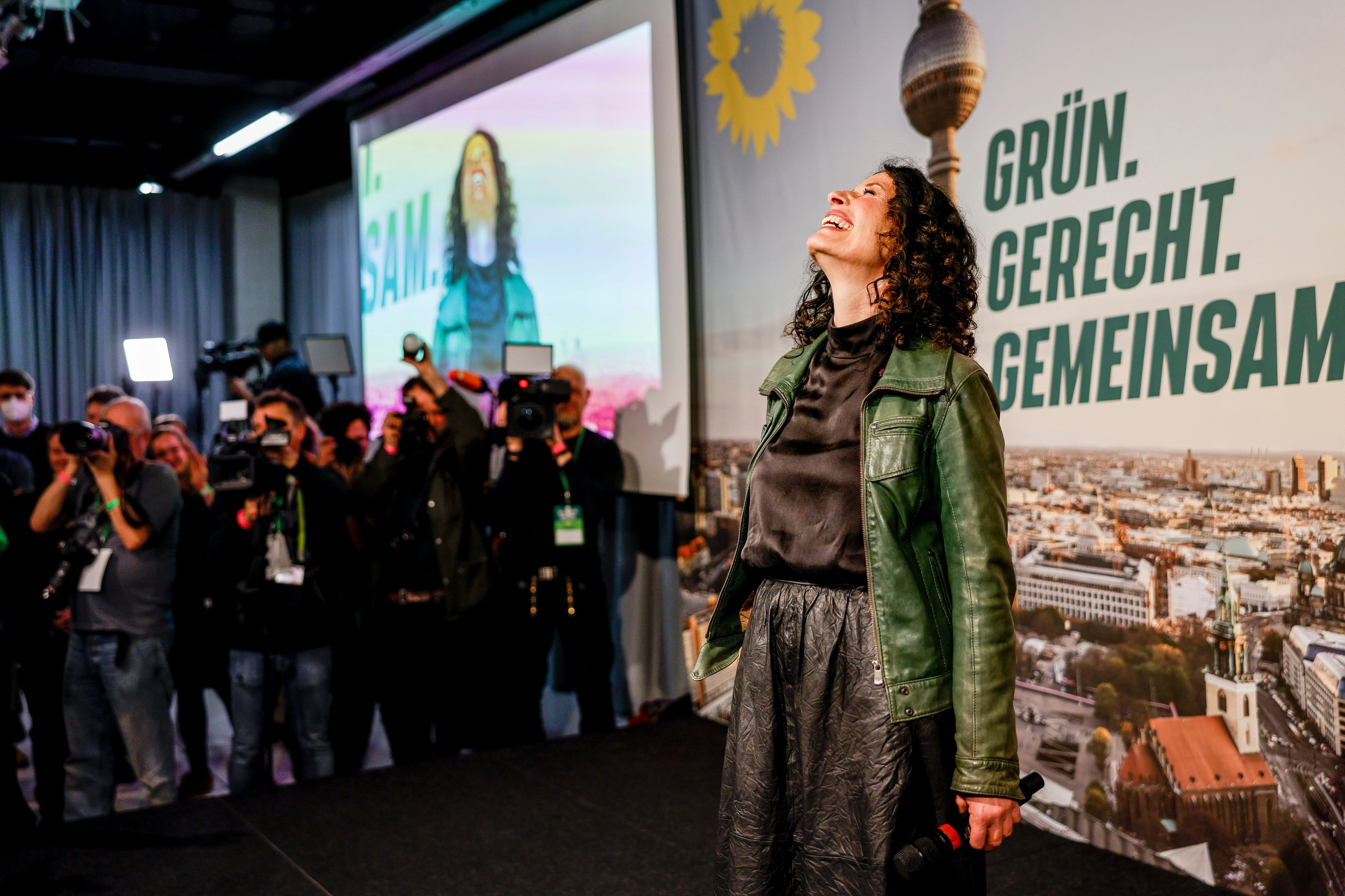 Bettina Jarasch auf der Wahlparty der Grünen