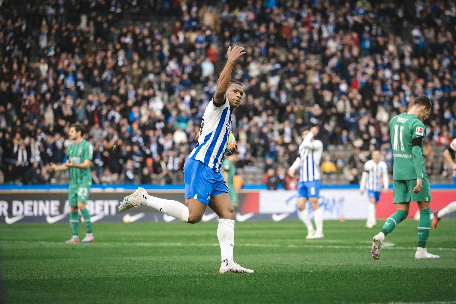 Erzielte den ersten Hertha-Treffer beim Sieg gegen Mönchengladbach: Jessic Ngankam.