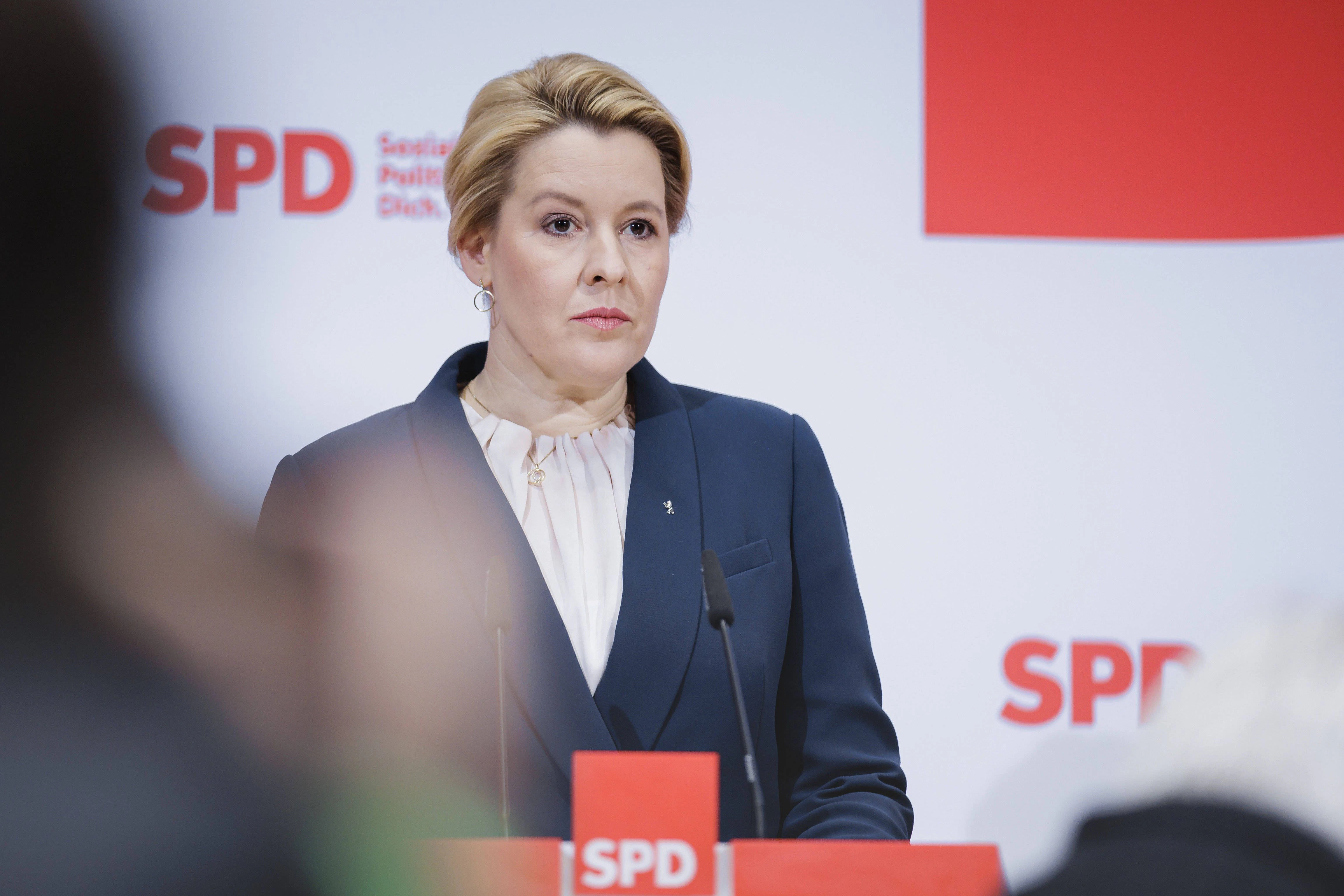 Keine Freude über das Berliner Wahlergebnis: Die Regierende Bürgermeisterin Franziska Giffey (SPD).