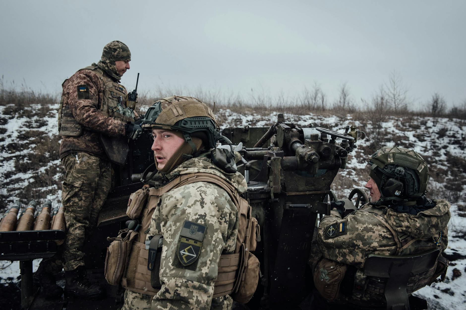 Soldaten der ukrainischen Armee in Bachmut, Februar 2023.