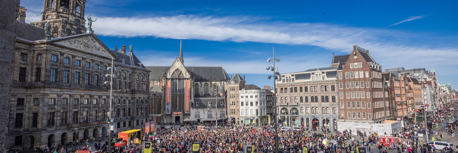 Der Dam Square in Amsterdam wird zum zentralen Treffpunkt für die Fans des 1. FC Union beim Europapokalspiel gegen Ajax werden.