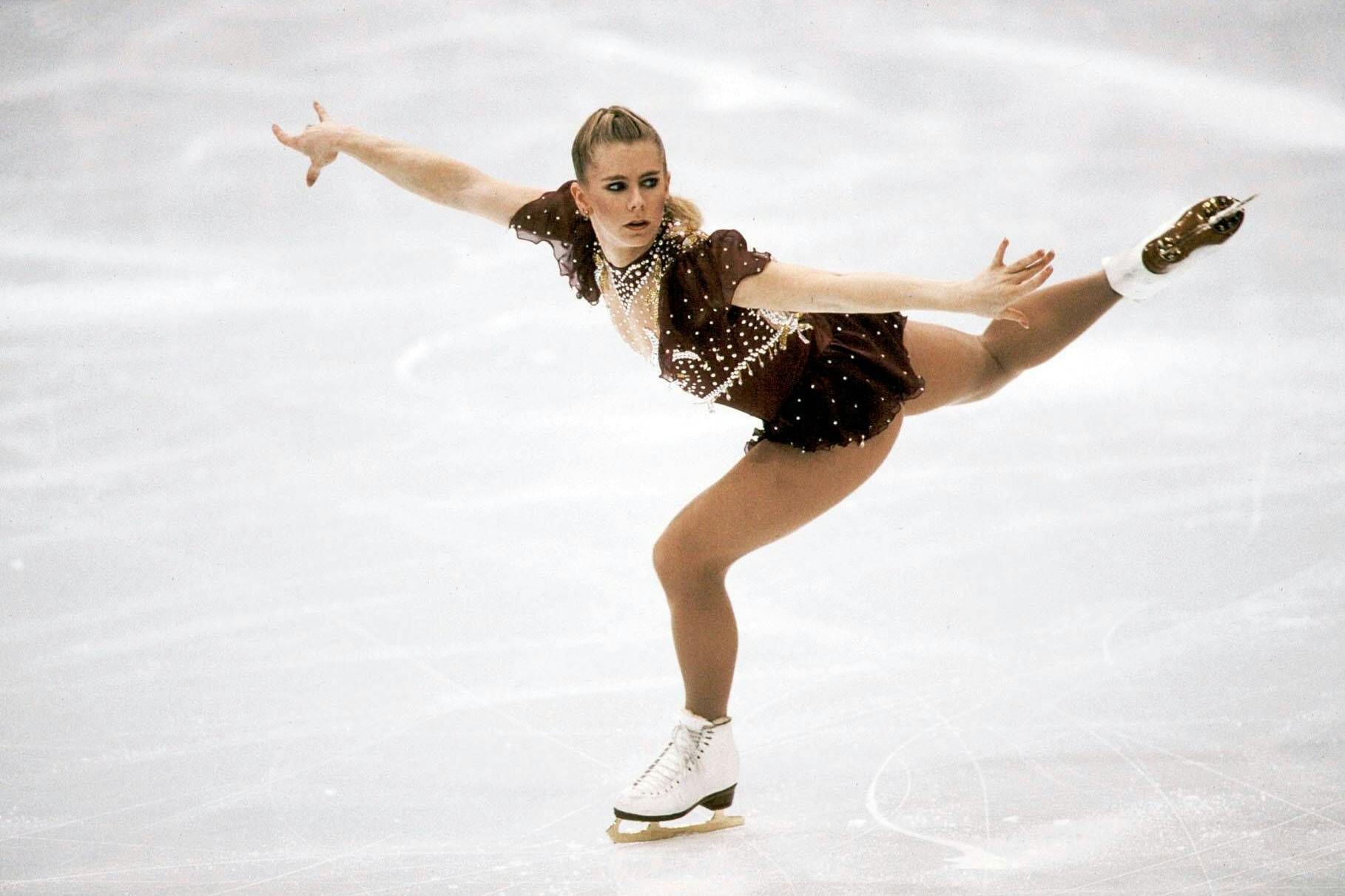 Ihr kam man besser nicht in die Quere: Eiskunstläuferin Tonya Harding bei den Olympischen Spielen in Lillehammer 1994.
