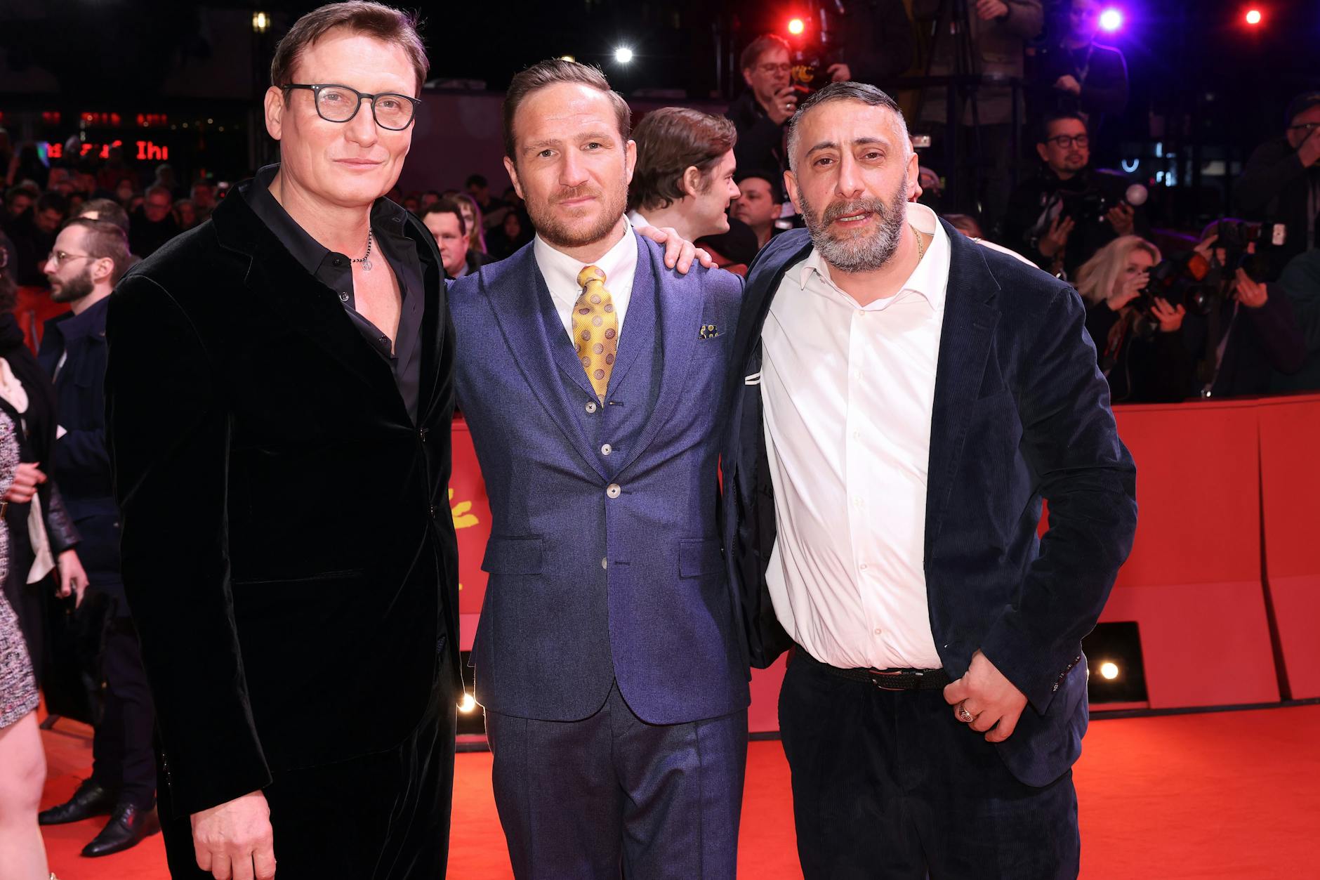 Die Schauspieler Oliver Masucci, Frederick Lau und Kida Khodr Ramadan (v.l.n.r.)