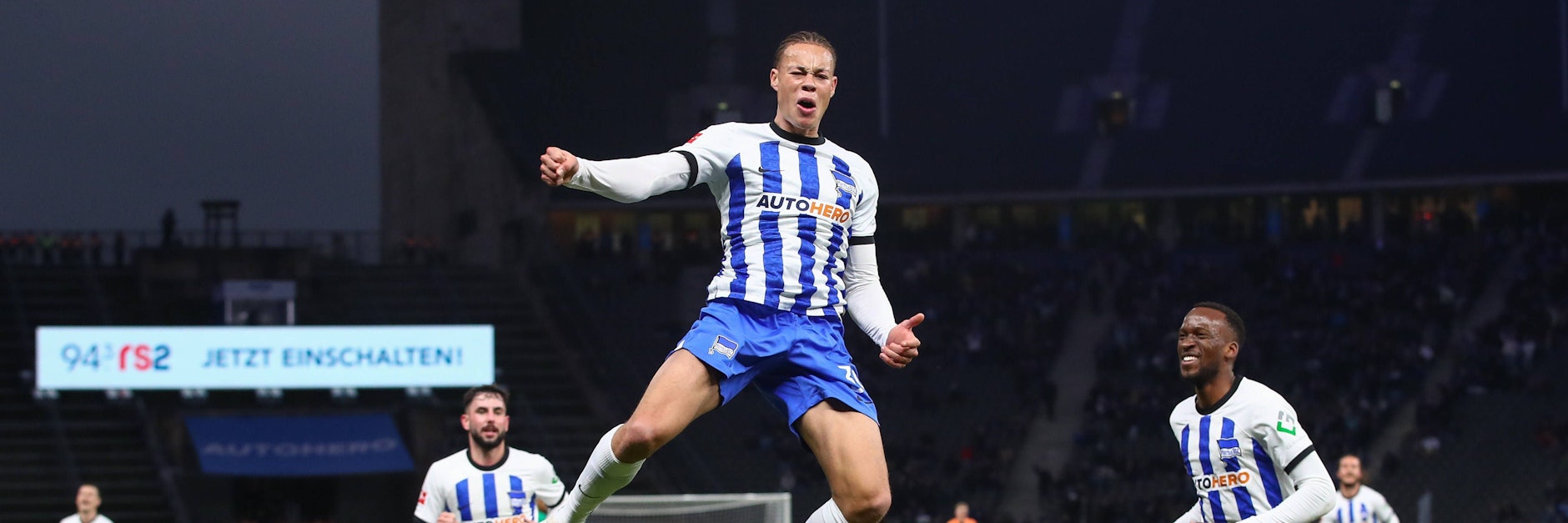 Verleiht sich und Hertha BSC Flügel und will in Dortmund wieder treffen: Stürmer Derry Scherhant (20).&nbsp;