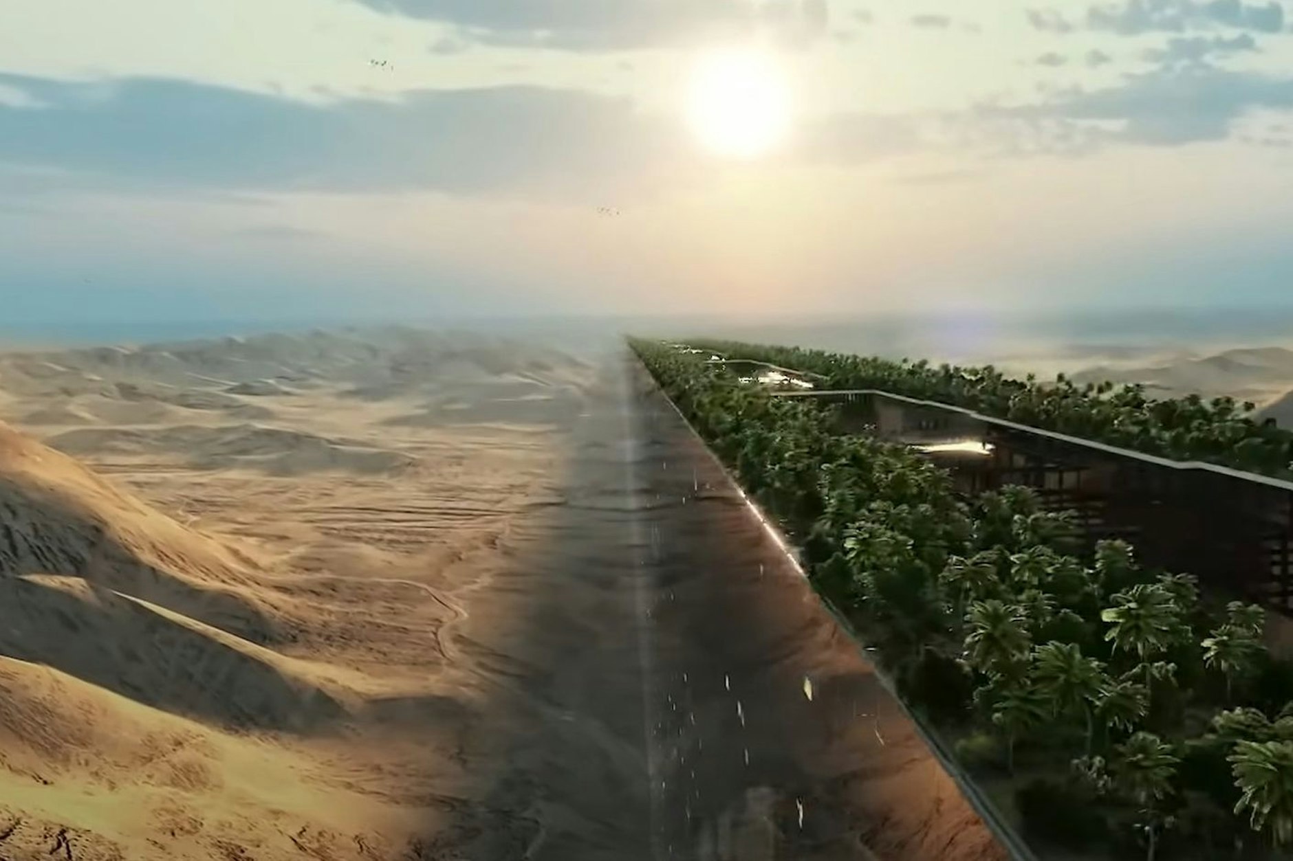 „The Line“: Keine Straßen, Autos oder Emissionen, sie wird mit 100 Prozent erneuerbarer Energie betrieben und 95 Prozent des Landes werden als Naturland bewahrt.