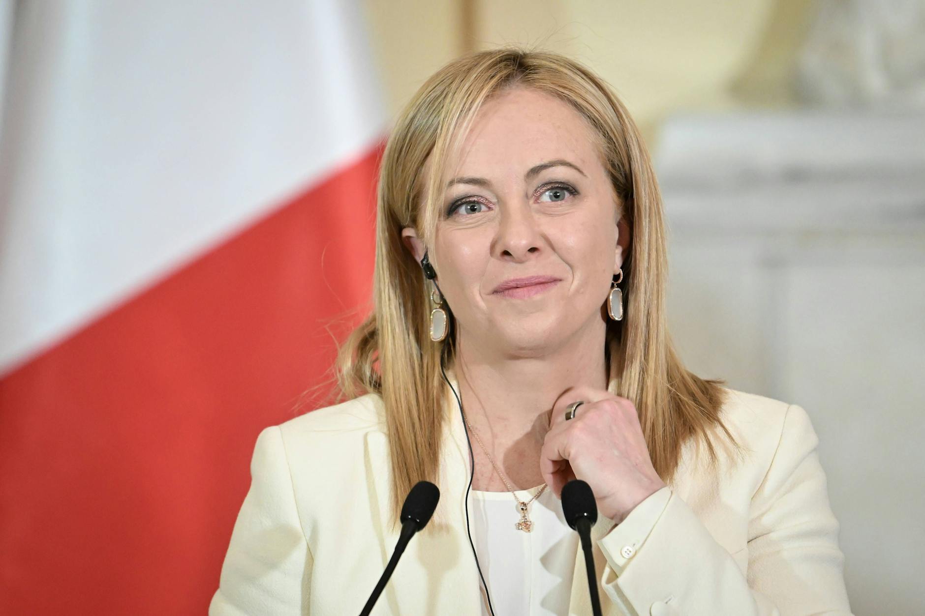 Die italienische Ministerpräsidentin Giorgia Meloni war am Montag in Polen. Am Dienstag reiste sie weiter nach Kiew.