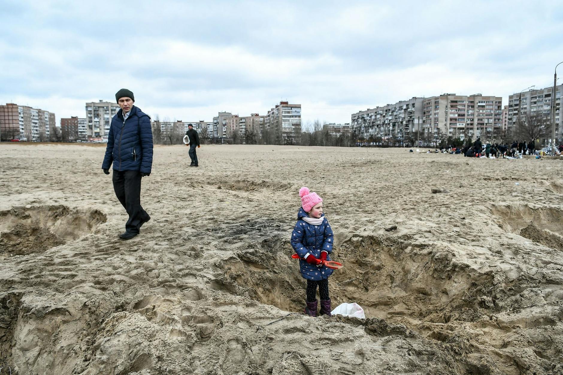 Anwohner von Saporischschja im Süden der Ukraine