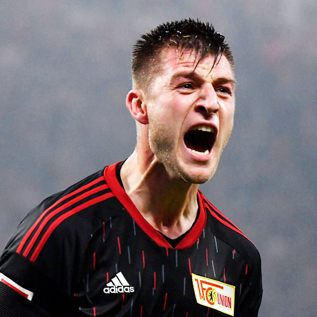 Der Mann ohne Nerven. So jubelte Robin Knoche, als er bei RB Leipzig seinem 1. FC Union das 2:1 vom Punkt bescherte.&nbsp;