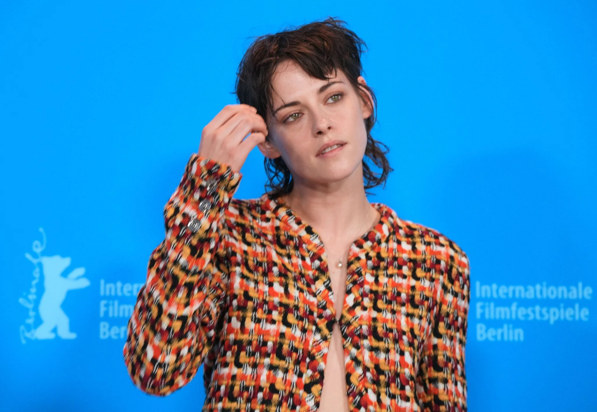 Die Jurypräsidentin der Berlinale und Schauspielerin Kristen Stewart stellt sich in Berlin vor.  