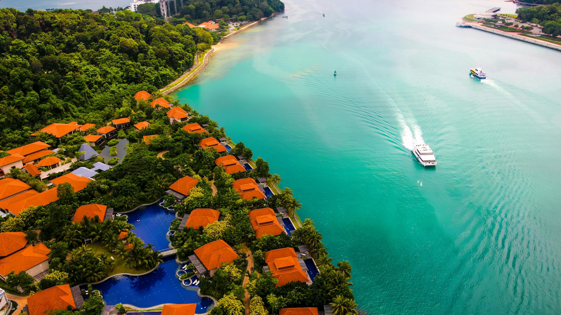 Einige der chinesischen Millionäre haben sich in Luxus-Häusern mit Meerblick auf der Insel Sentosa niedergelassen.