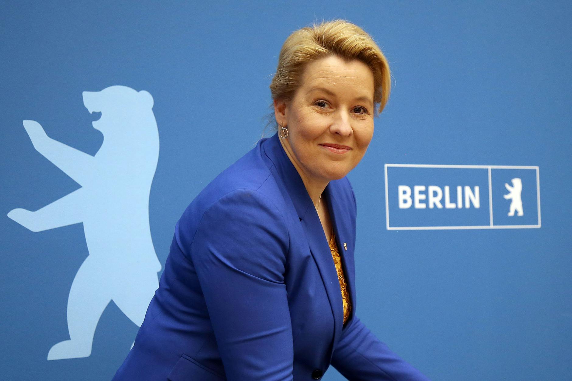 Franziska Giffey beim zweiten Gipfel gegen Jugendgewalt im Roten Rathaus