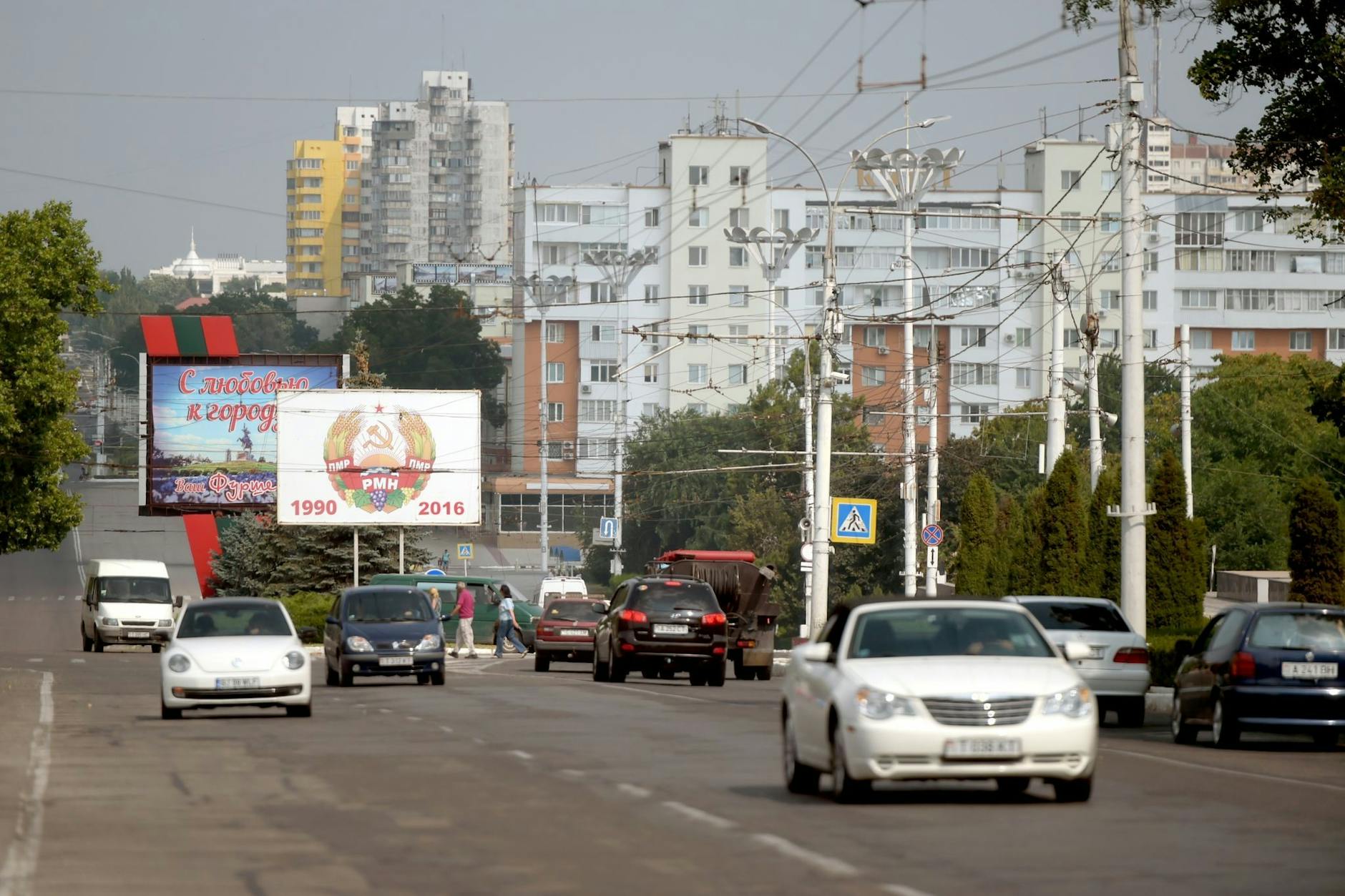 Straßenszene in Tiraspol. 