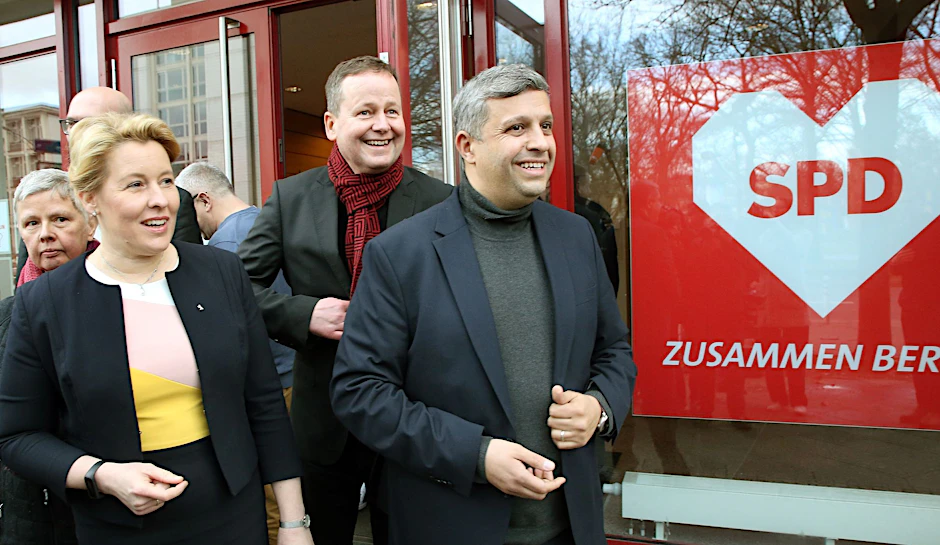 Franziska Giffey, Klaus Lederer und Raed Saleh&nbsp;&nbsp;
