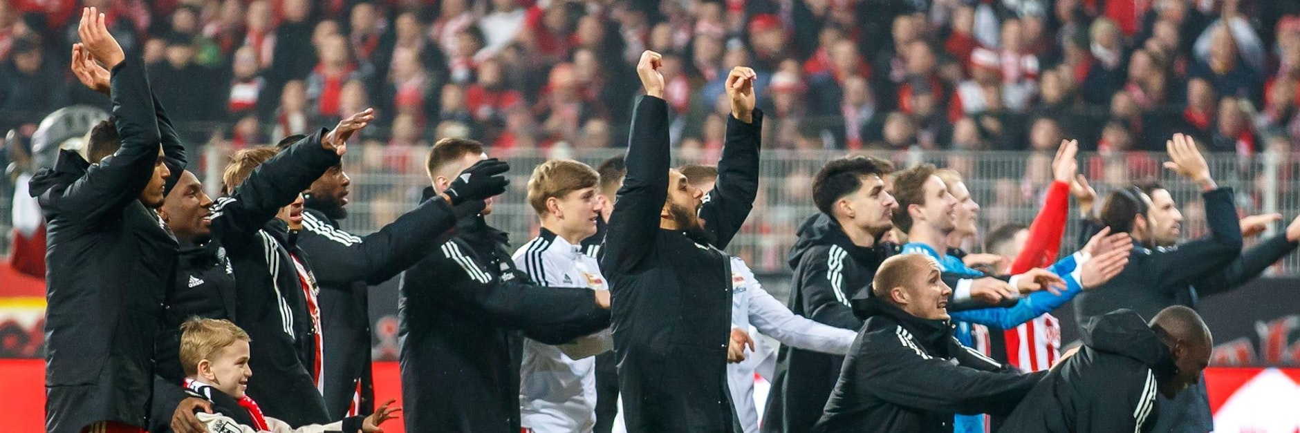 Groß ist der Jubel: Der 1. FC Union blieb gegen Ajax Amsterdam cool und zog mit einem 3:1 ins Achtelfinale der Europa League ein.&nbsp;