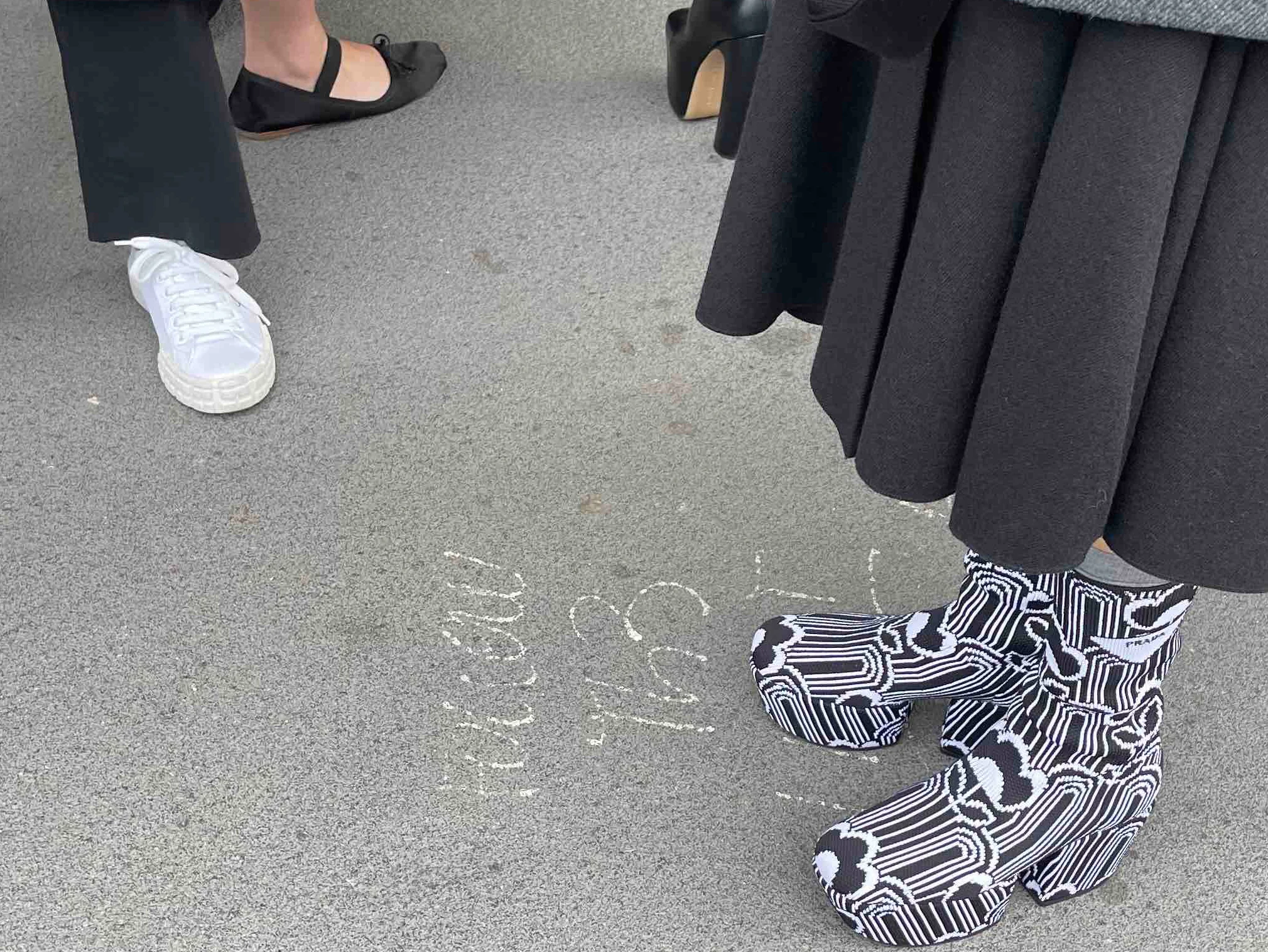 Prada-Schuhe auf der Prada-Show.