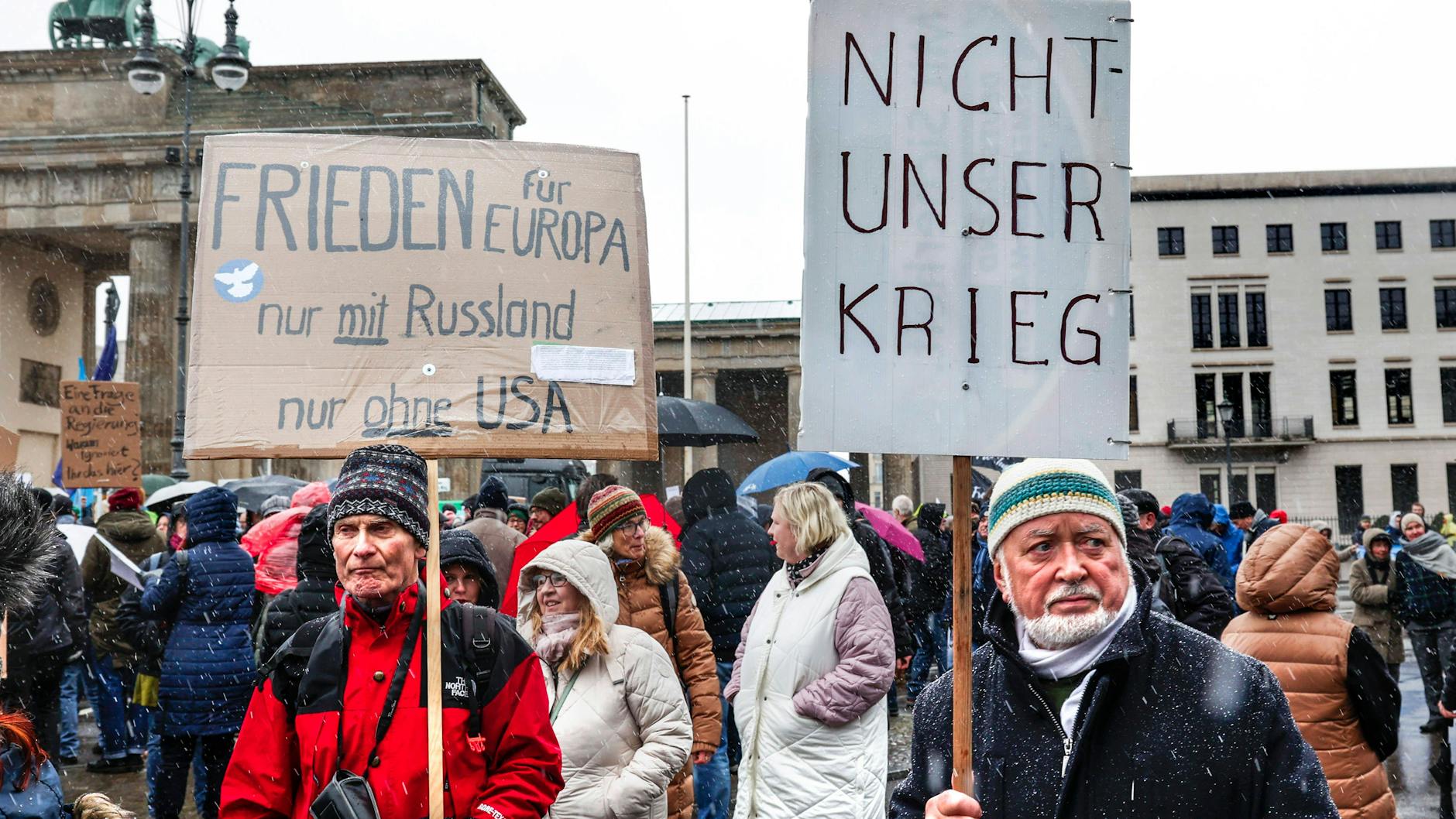 Demonstranten auf der Demo.