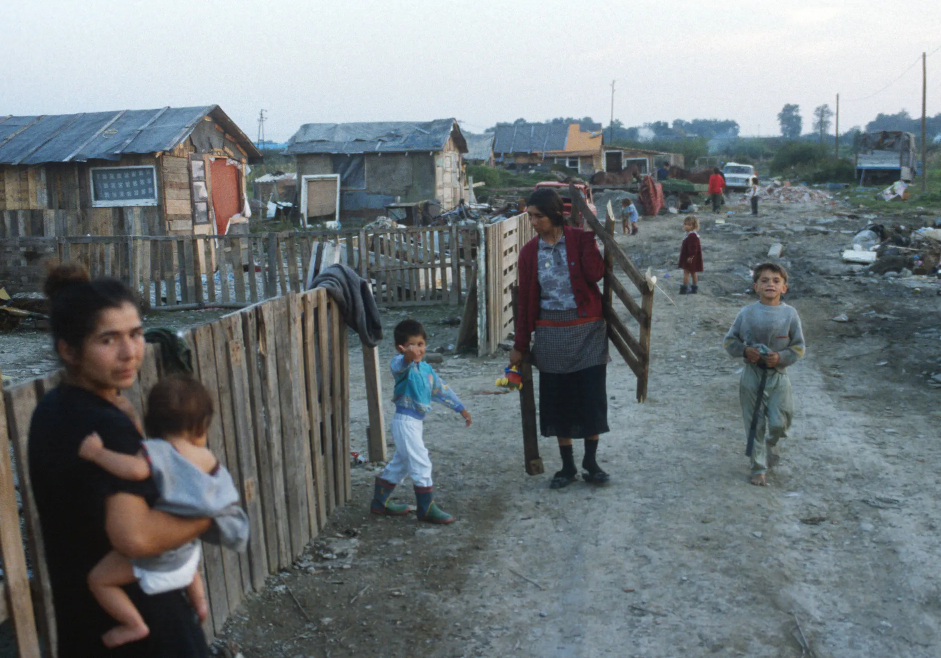 Flüchtlinge im Lager Kozari Potevi bei Zagreb