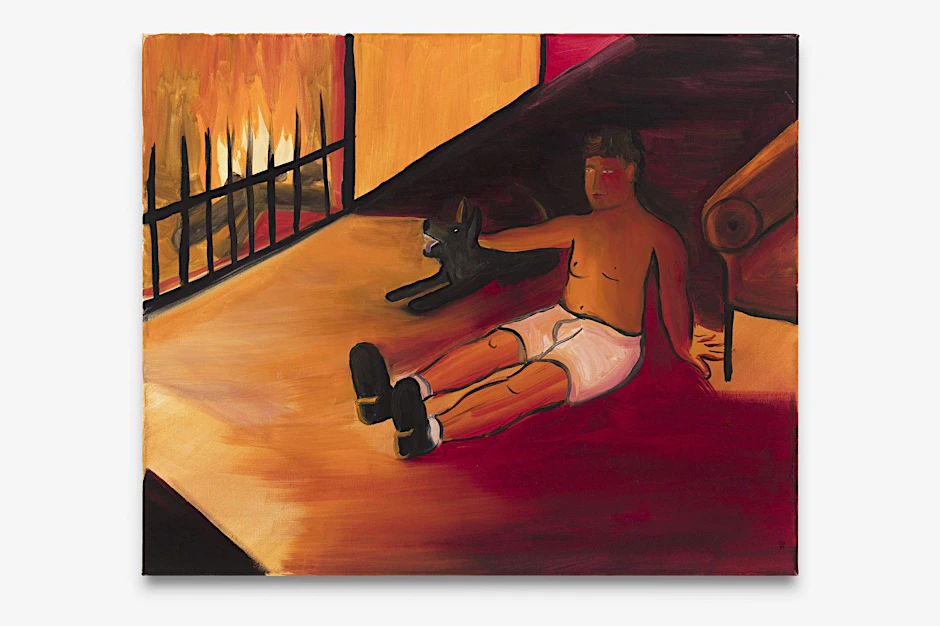 Josip Novosel, „Redwine“. Die Malereien von Josip Novosel „The Good Boi“ sind bis zum 26. März in der in der Galerie Noah Klink zu sehen.