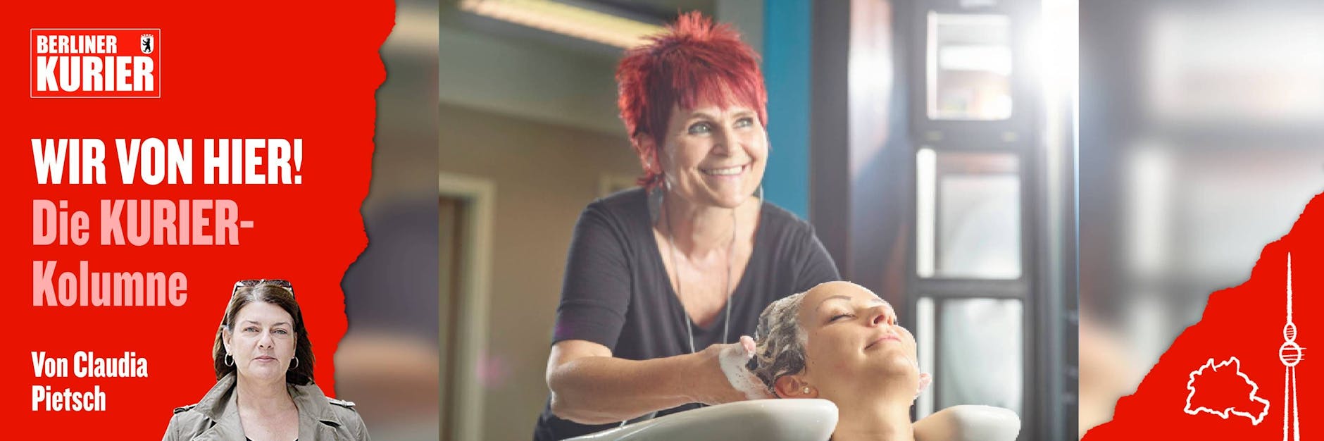 Mit eingeschäumtem Kopf schweigt die Kundin. Und die Friseurin lächelt nur. Ob die beiden auch danach auf ein Gespräch verzichten?